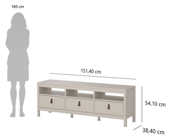 Sivobéžový TV stolík 151x54x38 cm Madrid – Tvilum