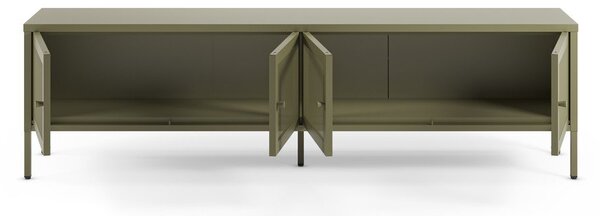 Zelený kovový TV stolík 160x50x35 cm Fayna – Marckeric
