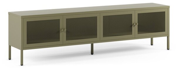 Zelený kovový TV stolík 160x50x35 cm Fayna – Marckeric