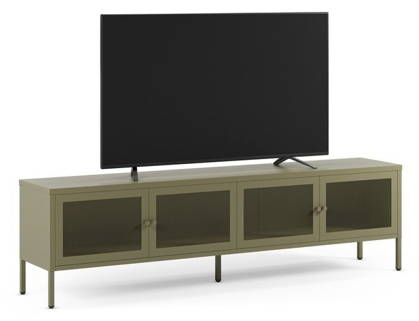 Zelený kovový TV stolík 160x50x35 cm Fayna – Marckeric