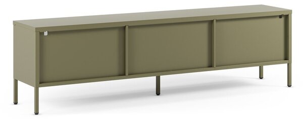 Zelený kovový TV stolík 160x50x35 cm Fayna – Marckeric