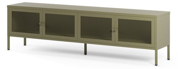 Zelený kovový TV stolík 160x50x35 cm Fayna – Marckeric
