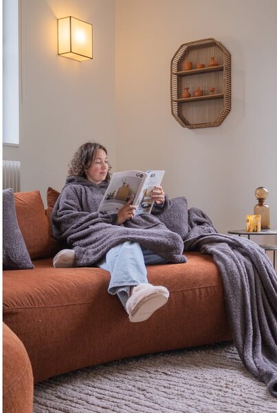 Taupe deka z mikroplyšu 150x200 cm Cocoon – Tiseco Home Studio