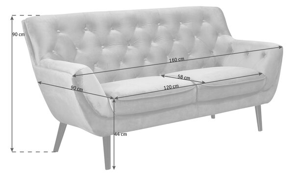 SEDAČKA CHESTERFIELD, textil, sivá Stylife - Sedačky