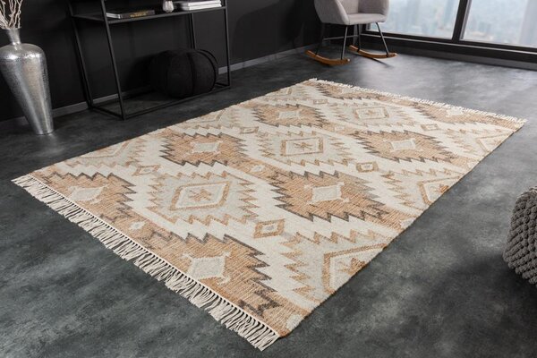 Nemecko - Ručne tkaný koberec ETHNO 230x160 cm, hnedo béžový, bavlna