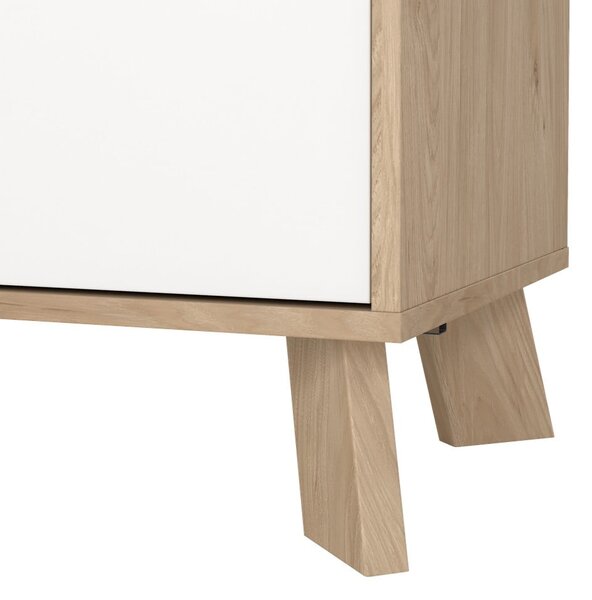 Biela/v prírodnej farbe komoda v dekore duba 99x73x39 cm Ikast – Tvilum
