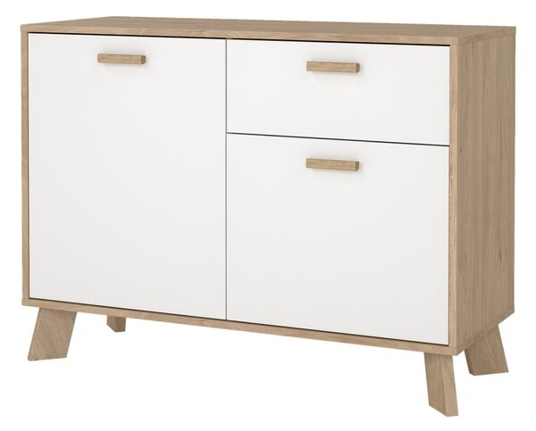 Biela/v prírodnej farbe komoda v dekore duba 99x73x39 cm Ikast – Tvilum