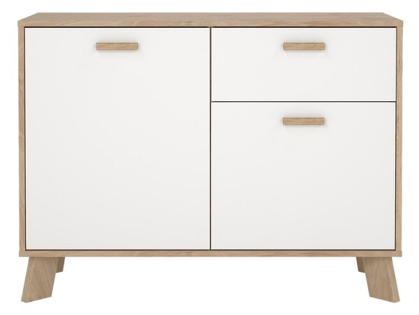 Biela/v prírodnej farbe komoda v dekore duba 99x73x39 cm Ikast – Tvilum