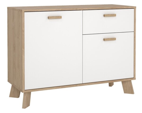 Biela/v prírodnej farbe komoda v dekore duba 99x73x39 cm Ikast – Tvilum