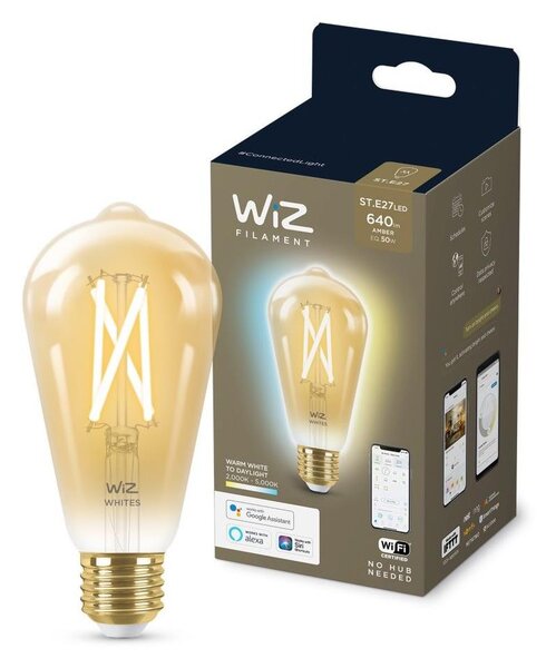 WiZ LED Stmievateľná žiarovka VINTAGE ST64 E27/7W/230V 2000-5000K CRI 90 Wi-Fi - WiZ WI0022 + záruka 3 roky zadarmo