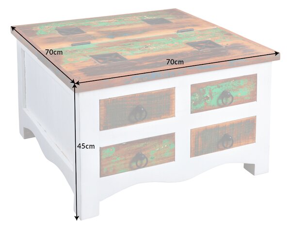 Konferenčný stolík - truhlica Jacktar 70 cm biele mango