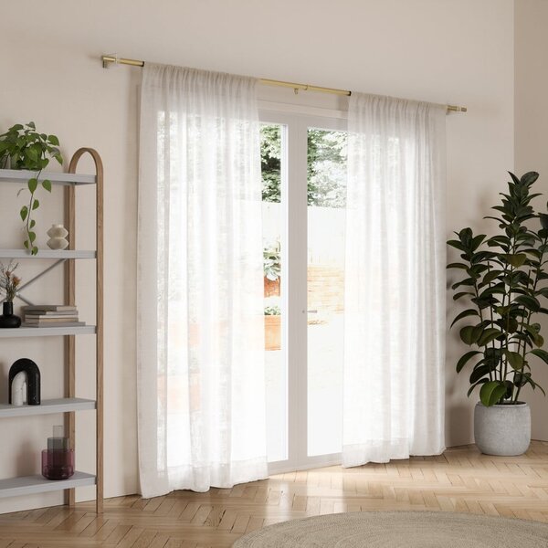 Matne zlatá oceľová roztiahnuteľná garniža 107 - 305 cm Flute – Umbra