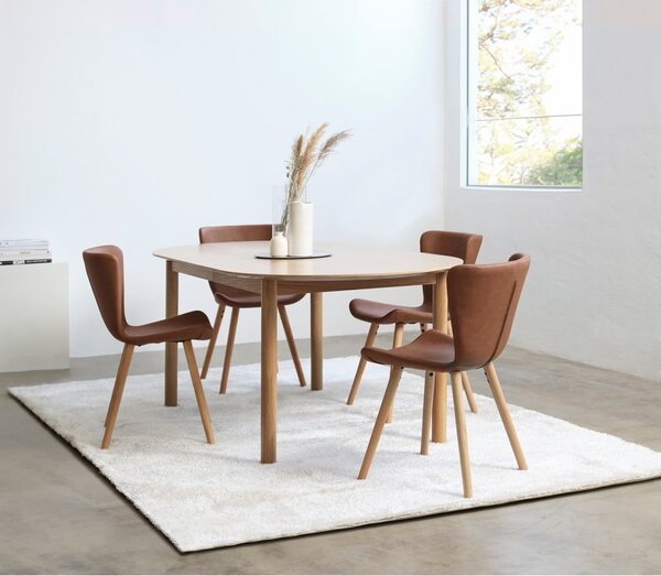 Hnedé kovové jedálenské stoličky v súprave 2 ks Teslin – Unique Furniture