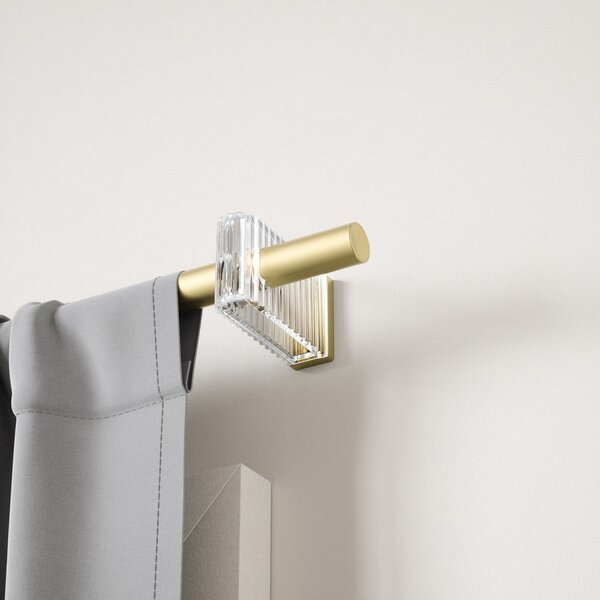 Matne zlatá oceľová roztiahnuteľná garniža 107 - 305 cm Flute – Umbra