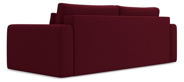 Vínovočervená zamatová rozkladacia/s úložným priestorom pohovka 238 cm Kapua – Makamii