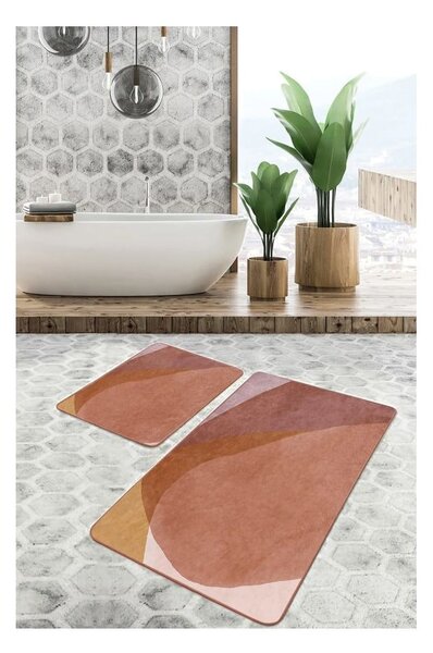 Hnedé zamatové kúpeľňové predložky v súprave 2 ks 60x100 cm – Mila Home