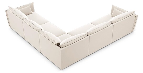 Béžová zamatová rohová pohovka Vanda – Mazzini Sofas