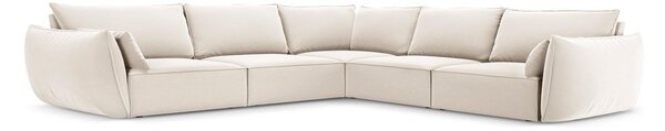 Béžová zamatová rohová pohovka Vanda – Mazzini Sofas