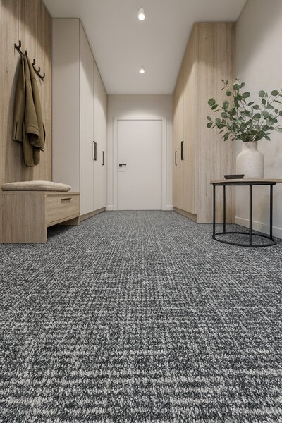 Betap , Koberec metráž Novelle 73, na mieru, šíře 3m,4m, šedá, twinback (filc+juta), chodba / predsieň