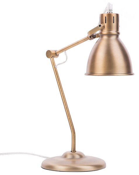 Stolná lampa mosadzná kov oceľ 44 cm nastaviteľné rameno okrúhle tienidlo moderný štýl kancelária