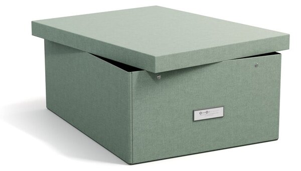 Kartónový úložný box zelenomodrý s vekom 34,5x45x18,5 cm Katrin Canvas Paper Laminate – Bigso