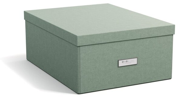 Kartónový úložný box zelenomodrý s vekom 34,5x45x18,5 cm Katrin Canvas Paper Laminate – Bigso