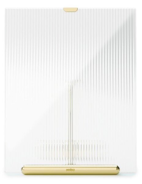 Sklenený stojací rámček v zlatej farbe 19x23 cm Flute – Umbra