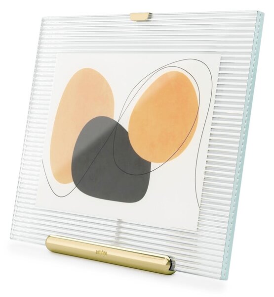 Sklenený stojací rámček v zlatej farbe 19x23 cm Flute – Umbra
