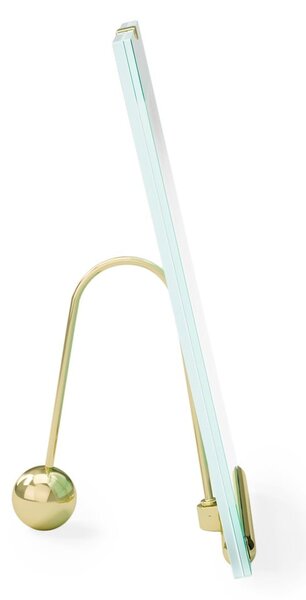 Sklenený stojací rámček v zlatej farbe 19x23 cm Flute – Umbra