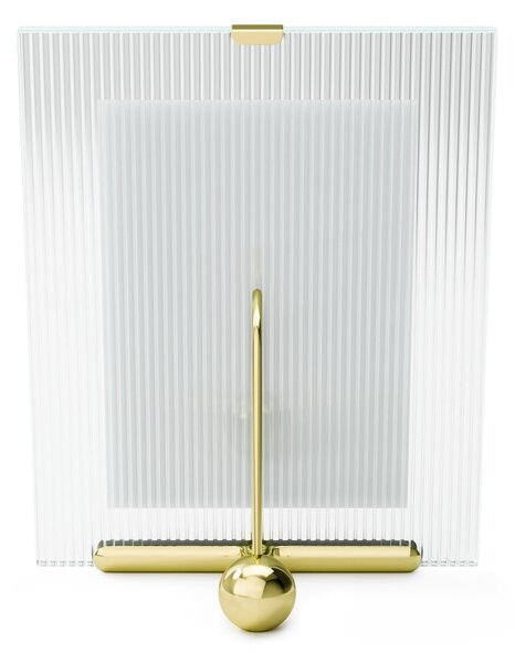 Sklenený stojací rámček v zlatej farbe 19x23 cm Flute – Umbra
