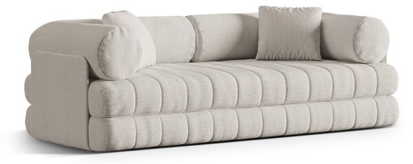Béžová rozkladacia pohovka z textílie buklé 206 cm Kemi – Cosmopolitan Design