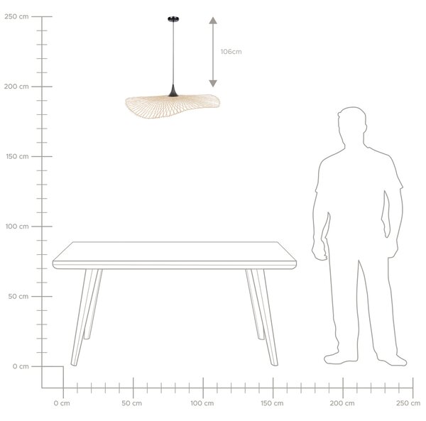 Závesná lampa svetlohnedá bambusové drevo oválne tienidlo 80 cm stropné svietidlo boho štýl