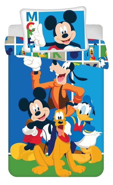 Jerry Fabrics Detské bavlnené obliečky do postieľky Mickey and Friends baby, 100 x 135 cm, 40 x 60 cm