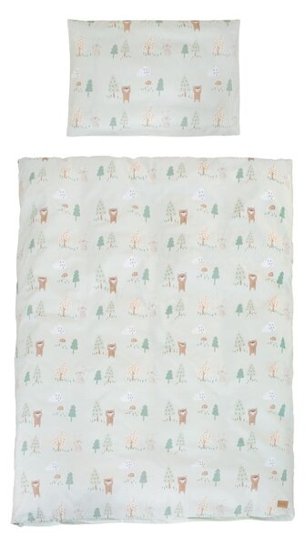 Svetlozelené bavlnené detské obliečky do postieľky 100x135 cm Woodland Buddies – Roba