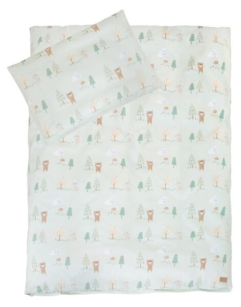 Svetlozelené bavlnené detské obliečky do postieľky 100x135 cm Woodland Buddies – Roba