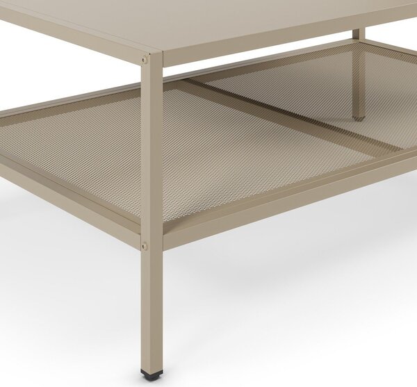 Krémovobiely kovový konferenčný stolík 60x100 cm Fayna – Marckeric