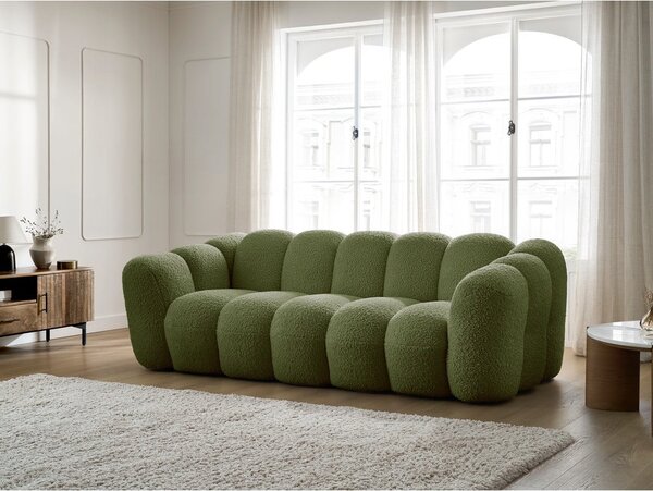 Zelená pohovka z textílie buklé 232 cm Hippolyte – Bobochic Paris