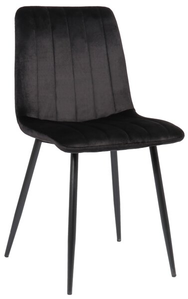 Jedálenská stolička Dijon ~ zamat, kovové nohy čierne Farba Čierna