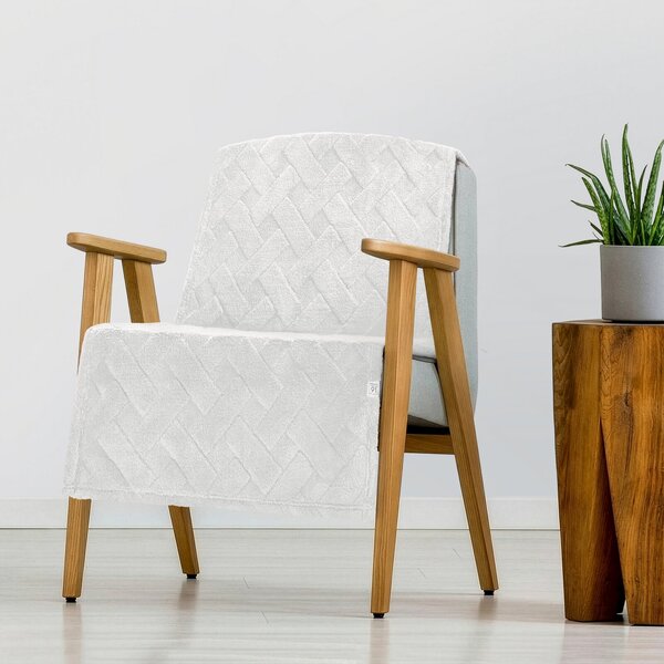 DEKA Z MIKROFLANELU CARO 70X160 CM BIELA