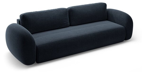 Tmavomodrá ženilková rozkladacia/s úložným priestorom pohovka 262 cm Tonale – Cosmopolitan Design