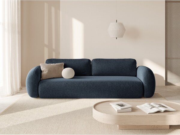 Tmavomodrá ženilková rozkladacia/s úložným priestorom pohovka 262 cm Tonale – Cosmopolitan Design