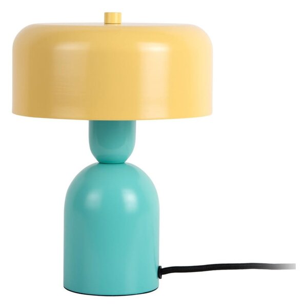 Žltá/tyrkysovomodrá stolová lampa (výška 24 cm) Double Funky – Leitmotiv