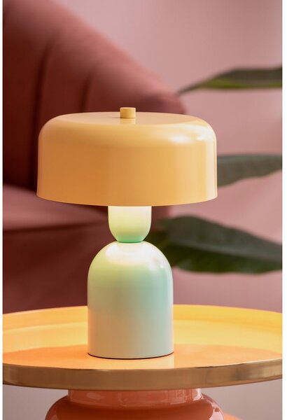 Žltá/tyrkysovomodrá stolová lampa (výška 24 cm) Double Funky – Leitmotiv