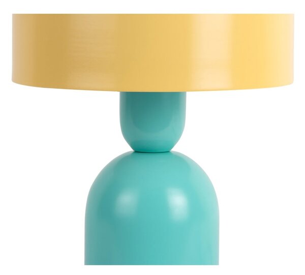 Žltá/tyrkysovomodrá stolová lampa (výška 24 cm) Double Funky – Leitmotiv