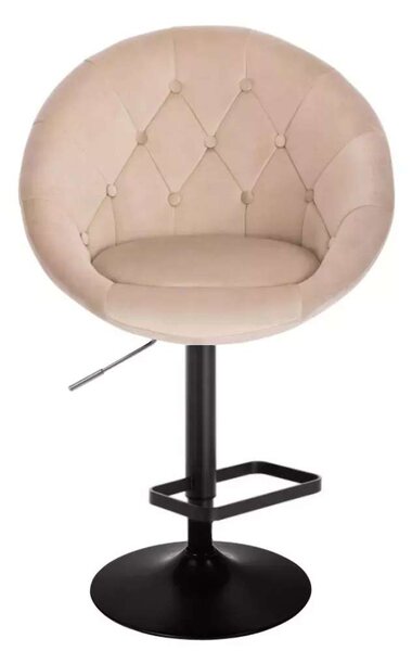 LuxuryForm DESIGN Barová stolička VERA VELUR na čiernom tanieri - latte