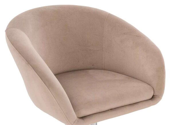 LuxuryForm DESIGN Barová stolička VENICE VELUR na zlatej hranatej podstave - latte