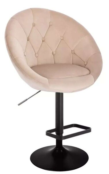 LuxuryForm DESIGN Barová stolička VERA VELUR na čiernom tanieri - latte