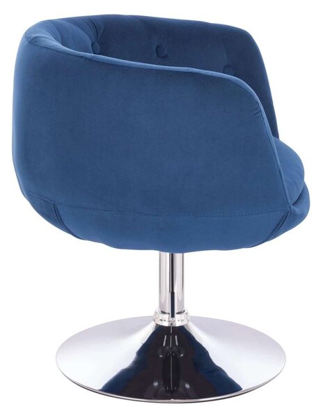 LuxuryForm DESIGN Kreslo MONTANA VELUR na striebornom tanieri - modré