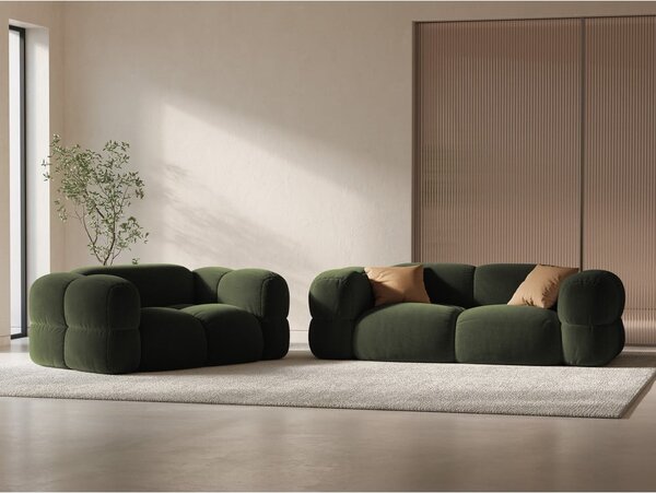 Zelená zamatová pohovka 210 cm Loretto – Cosmopolitan Design