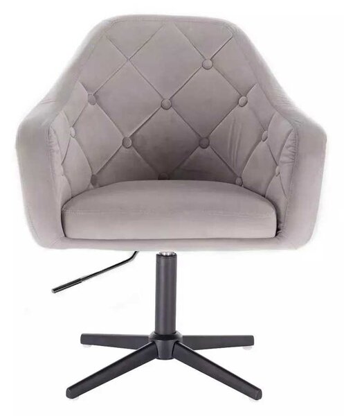 LuxuryForm DESIGN Kreslo ANDORA VELUR na čiernom kríži - svetlo šedé